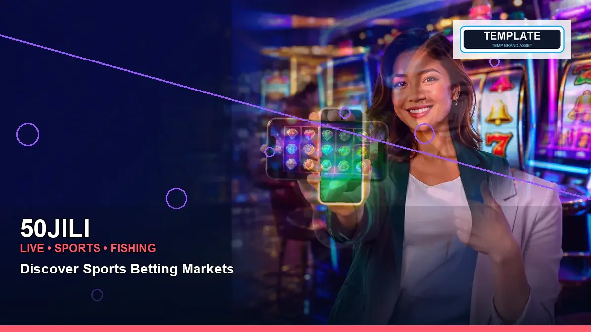 50JILI fantasy online slot games featuring an adult Filipina casino host with a right-framed composition